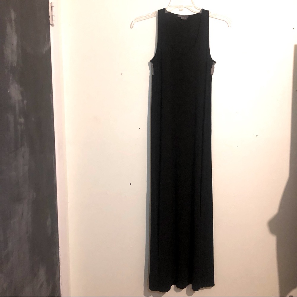 Vince Chambray Maxi Tank Top Dress w/ Gray Textured Fabric in Top Back, size M. - Picture 2 of 8